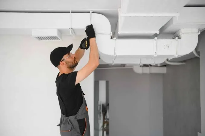 Representative image of indoor HVAC ductwork service